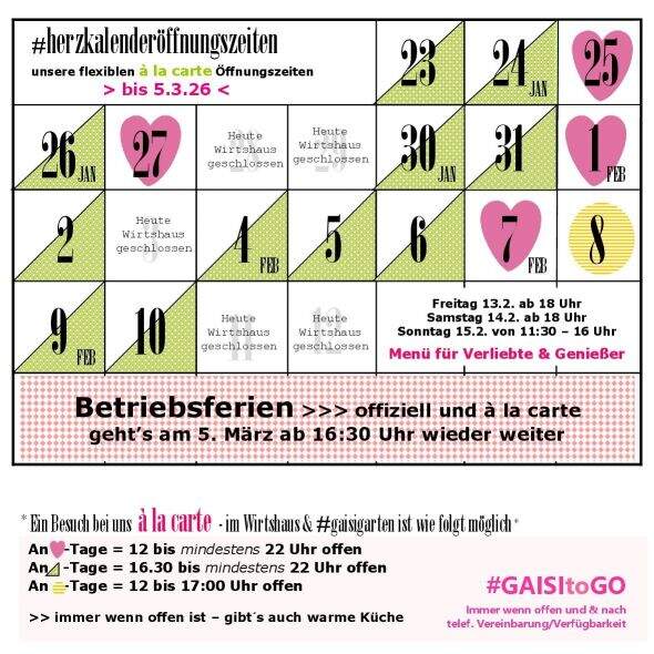 Liebe Gaisi Gäste,